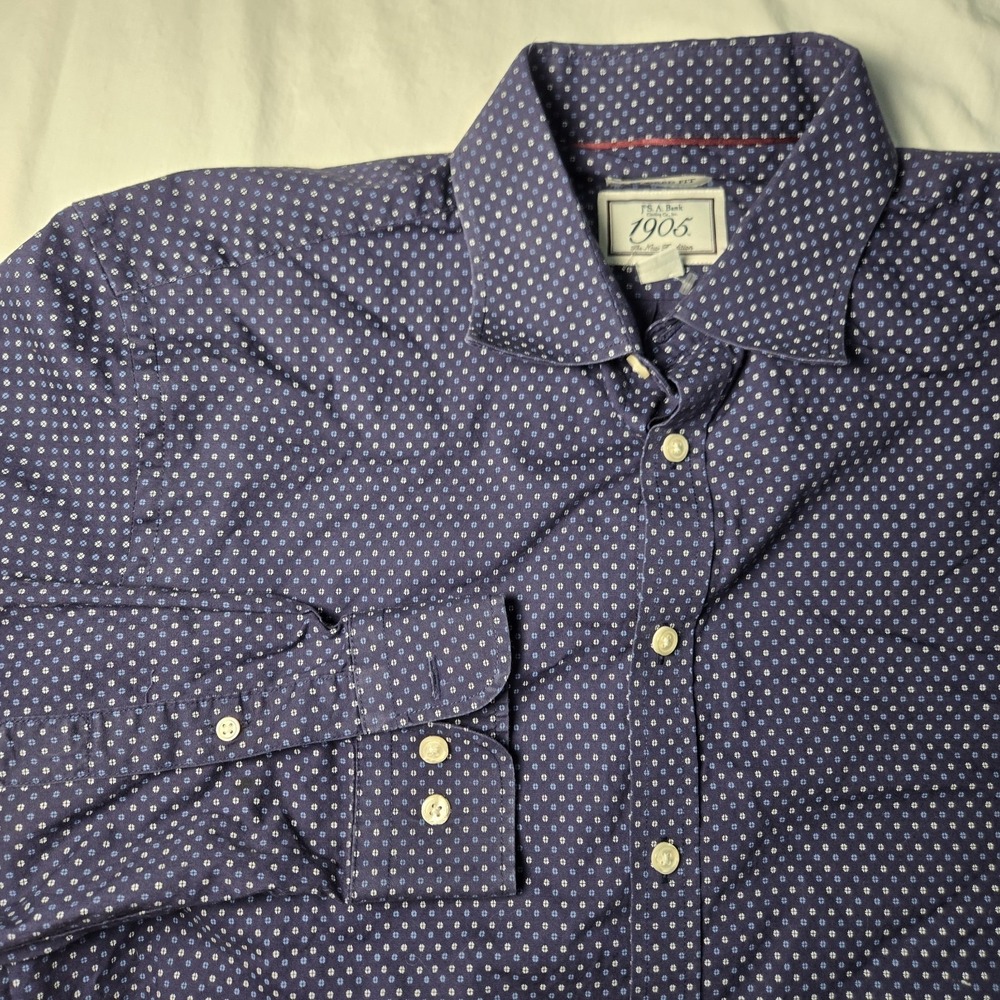 Jos A. Bank Shirt 1905 Collection Tailored‎ Fit Sz Large Long Sleeve Button Down